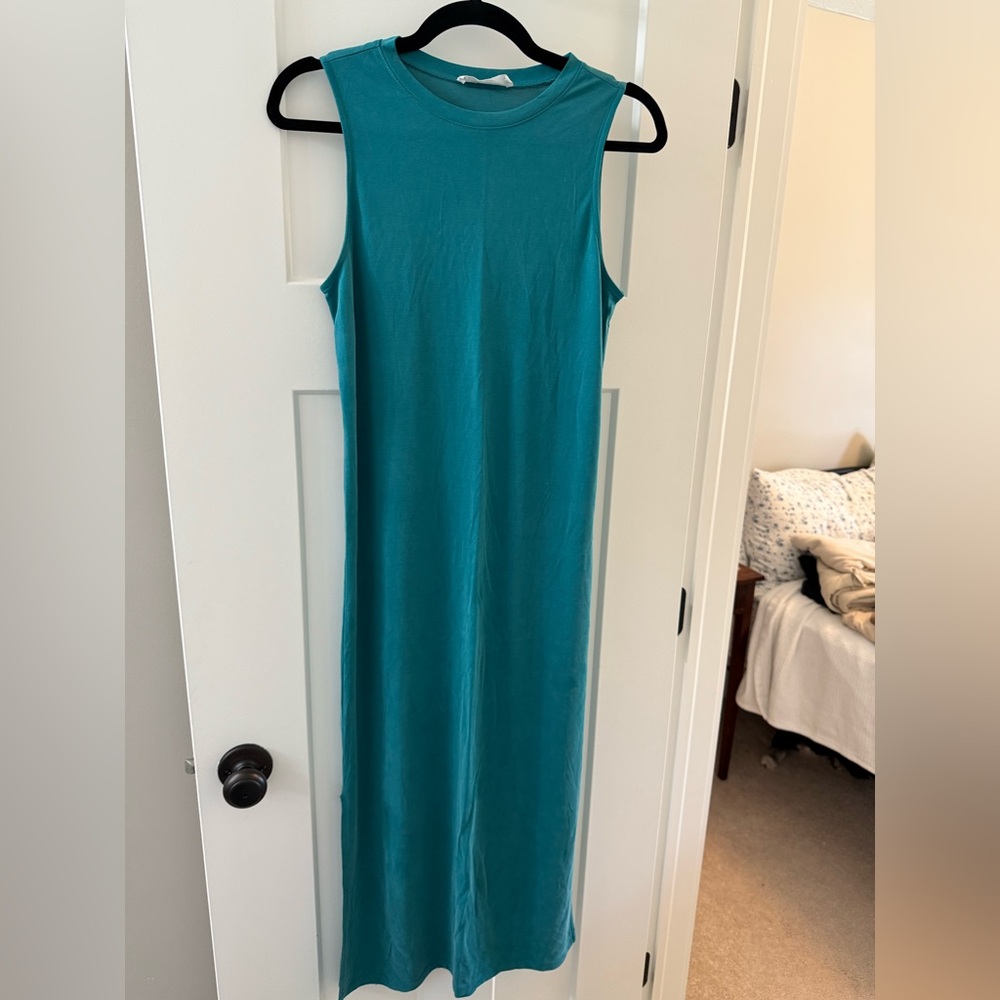 Double Zero Sleeveless Teal Maxi Dress